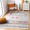 Image de Safavieh Tapis Boho pour Salon, Salle à Manger, Chambre à Coucher - Adirondack Collection, Tapis à Poil Court, Gris Clair et Ivoire, 91 X 152 cm