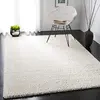 Image de SAFAVIEH Tapis Shag pour Salon, Salle à Manger, Chambre à Coucher - August Shag Collection, Tapis à Poil Court, Ivoire, 122 X 122 cm