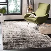 Image de SAFAVIEH Tapis Moderne pour Salon, Salle à Manger, Chambre à Coucher - Adirondack Collection, Tapis à Poil Court, Argent et Noir, 122 X 122 cm