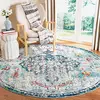 Image de SAFAVIEH Tapis Boho pour Salon, Salle à Manger, Chambre à Coucher - Madison Collection, Tapis à Poil Court, Bleu Marine et Bleu Clair, 122 X 122 cm