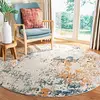 Image de SAFAVIEH Tapis Moderne pour Salon, Salle à Manger, Chambre à Coucher - Madison Collection, Tapis à Poil Court, Gris et Beige, 122 X 122 cm