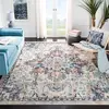 Image de SAFAVIEH Tapis Boho pour Salon, Salle à Manger, Chambre à Coucher - Madison Collection, Tapis à Poil Court, Crème et Bleu, 122 X 122 cm