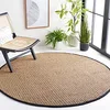 Image de SAFAVIEH Tapis en Fibres Naturelles Salon, Salle à Manger, Chambre à Coucher - Natural Fiber Collection, Tapis à Poil Court, Naturel et Noir, 91 X 91 cm