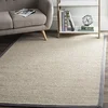 Image de SAFAVIEH Tapis en Fibres Naturelles Salon, Salle à Manger, Chambre à Coucher - Natural Fiber Collection, Tapis à Poil Court, Naturel et Noir, 122 X 122 cm