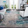 Image de Safavieh Tapis Boho pour Salon, Salle à Manger, Chambre à Coucher - Madison Collection, Tapis à Poil Court, Bleu et Gris, 120 x 120 cm