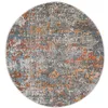 Image de Safavieh Tapis Contemporain pour Salon, Salle à Manger, Chambre à Coucher - Madison Collection, Tapis à Poil Court, Gris et Orange, 122 X 122 cm