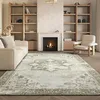Image de SAFAVIEH Tapis Traditionnel Rug Idéal pour Les Zones à Fort Passage - Lavable en Machine et Antidérapant - Tucson Collection, Tapis à Poil Court, in Sauge et Ivoire, 183 X 183 cm