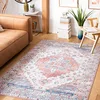 Image de Safavieh Tapis Traditionnel Rug Idéal pour Les Zones à Fort Passage - Lavable en Machine et Antidérapant - Tucson Collection, Tapis à Poil Court, in Bleu et Beige, 120 X 120 cm