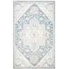 Image de Safavieh Tapis Traditionnel pour Salon, Salle à Manger, Chambre à Coucher - Micro-Loop Collection, Tapis à Poil Court, Bleu et Ivoire, 65 x 300 cm