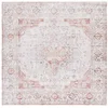 Image de SAFAVIEH Tapis Traditionnel Rug Idéal pour Les Zones à Fort Passage - Lavable en Machine et Antidérapant - Tucson Collection, Tapis à Poil Court, in Gris Clair et Rouille, 90 x 90 cm