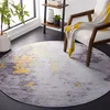 Image de SAFAVIEH Tapis Abstrait Rug Idéal pour Les Zones à Fort Passage - Lavable en Machine et Antidérapant - Tacoma Collection, Tapis à Poil Court, in Gris et Or, 183 X 183 cm