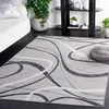 Image de SAFAVIEH Tapis Moderne pour Salon, Salle à Manger, Chambre à Coucher - Odyssey Collection, Tapis à Poil Court, Gris et Ivoire, 122 X 183 cm