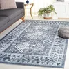 Image de Safavieh Tapis de Sol Vieilli - Lavable en Machine et Antidérapant - Idéal pour Les Zones à Fort Passage - Arizona Collection, Tapis à Poil Court, Gris et Ivoire, 183 x 183 cm