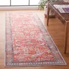 Image de Safavieh Tapis de Sol Vieilli - Lavable en Machine et antidérapant - Idéal pour Les Zones à Fort Passage - Arizona Collection, Tapis à Poil Court, Rouge et Bleu, 62 X 240 cm
