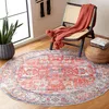 Image de SAFAVIEH Tapis de Sol Vieilli Rug Idéal pour Les Zones à Fort Passage - Lavable en Machine et Antidérapant - Arizona Collection, Tapis à Poil Court, in Rouge et Bleu, 183 X 183 cm