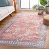 Image de Safavieh Tapis de Sol Vieilli - Lavable en Machine et antidérapant - Idéal pour Les Zones à Fort Passage - Arizona Collection, Tapis à Poil Court, Rouge et Bleu, 183 X 183 cm