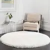 Image de SAFAVIEH Tapis Shag pour Salon, Salle à Manger, Chambre à Coucher - Luxe Shag Collection, Tapis à Poil Long, Ivoire, 122 X 122 cm