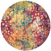 Image de SAFAVIEH Tapis Boho pour Salon, Salle à Manger, Chambre à Coucher - Madison Collection, Tapis à Poil Court, Fuchsia et Or, 122 X 122 cm