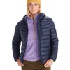Image de Marmot Femme Wm's Highlander Hoody, Veste chaude en duvet, manteau d'hiver isolé à capuche, doudoune respirante, veste d'extérieur légère et empaquetable, coupe-vent, Arctic Navy, XS