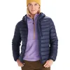Image de Marmot Femme Wm's Highlander Hoody, Veste chaude en duvet, manteau d'hiver isolé à capuche, doudoune respirante, veste d'extérieur légère et empaquetable, coupe-vent, Arctic Navy, S