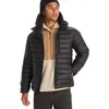 Image de Marmot Homme Highlander Hoody, Veste chaude en duvet, manteau d'hiver isolé à capuche, doudoune respirante, veste d'extérieur légère et empaquetable, coupe-vent, Black, XL