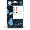 Image de HP 932/933 Pack de 4 Cartouches d'Encre Noire, Cyan, Magenta et Jaune Authentiques (6ZC71AE) pour HP OfficeJet 6100 / 6600 / 6700 / 7110 / 7510 / 7610 /7612