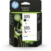 Image de HP 305, Pack de 2 Cartouches d’Encre Originales, 6ZD17AE, Noir, Cyan, Jaune, Magenta, Compatible avec HP DeskJet 2700/ 4100, HP Envy 6000/ 6400