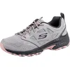 Image de Skechers Femme Hillcrest Pure Escapade Trainers, Gray Leather/Mesh/Pink Trim, 39 EU