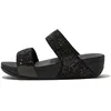 Image de FitFlop Sandales d'été Lulu à paillettes pour femme   Légères et confortables avec soutien naturel de la voûte plantaire, Noir, 41 EU