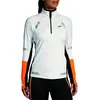 Image de BROOKS 221686167 Run Visible 1/2 Zip 2.0 Sweatshirt Femme Ecru/Fluoro Flash/Black Taille 20