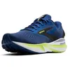Image de Brooks Adrenaline GTS 24 Chaussures de Running Chaussure de Running avec stabilisateurs Hommes Bleu - Navy Peony/Black/Acid Lime 44,5