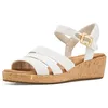 Image de TOMS Femme Julia Sandale cale, Tissage flammé Blanc, 40 EU