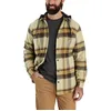 Image de Carhartt Veste demi-saison en flanelle Sherpa-Lined à capuche pour homme, marron foncé, XXL