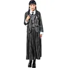 Image de RUBIE'S Mercredi Addams - Uniforme Ecole Mercredi Addams - Rayé Noir - Taille M - Déguisement Adulte - Soirée à thème, Soirée Costumée - Pour, Carnaval - Idée Cadeau de