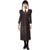 Image de RUBIE'S Déguisement Enfant MERCREDI Officiel - Robe Longue Chemisier Noir, Pois Blanc - Mercredi Uniforme - Taille Enfant au Choix - Série Wednesday - Costume Carnaval, Déguisement Ado,