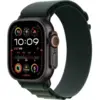 Image de Apple Watch Ultra 2 GPS + Cellular, boîtier en titane noir, bracelet Alpine vert, taille M