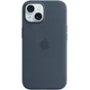 Image de Apple Coque en Silicone avec MagSafe pour iPhone 15 - Bleu Orage        
