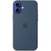Image de Apple Coque en silicone MagSafe pour iPhone 16 Plus Denim
