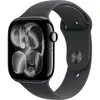 Image de Apple Watch Series 11 GPS 46 mm boîtier en aluminium bracelet de sport noir S/M