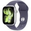Image de Apple Watch Series 11 GPS 46 mm, boîtier aluminium argent, bracelet sport brume violette, taille M/L