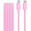 Image de Beats USB-C vers USB-C Câble tissé, charge rapide, durable/anti-noeuds, chargeur compatible pour les appareils Apple et Android (1,5 m) - Rose néon