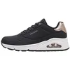 Image de Skechers Femme Uno Shimmer Away Trainers, Black Durabuck, 36 EU