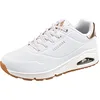 Image de Skechers Femme Uno Shimmer Away Trainers, White Durabuck, Rose Gold Duraleather/Mesh Tr, 39 EU