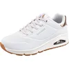 Image de Skechers Femme Uno Shimmer Away Trainers, White Durabuck, Rose Gold Duraleather/Mesh Tr, 41 EU