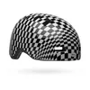 Image de Bell Lil Ripper Checkers Ce Casque pour enfants, coque compacte, ajustement réglable, boucle sans pincement, graphiques amusants, sûr et élégant pour les jeunes cyclistes, couleur : noir/blanc, taille