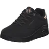 Image de Skechers Femme Uno Shimmer Away Trainers, Black Durabuck, Rose Gold Duraleather/Mesh Tr, 37 EU