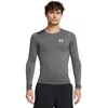 Image de Under Armour HeatGear Compression Manches Longues Hommes, T-Shirt Manches Longues pour Homme, Haut de Sport Homme Respirant et au séchage Rapide, Castlerock/White, L, Castlerock/White, SM