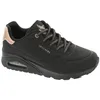 Image de Skechers Femme Uno Shimmer Away Trainers, Black Durabuck, Rose Gold Duraleather/Mesh Tr, 42 EU