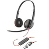 Image de HP Poly Blackwire C3220 Micro-casque supra-auriculaire filaire Stereo noir micro-casque, volume réglable, mise en sourdine du microphone ordinateur