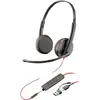 Image de HP Poly Blackwire C3225 Micro-casque supra-auriculaire filaire Stereo noir micro-casque, volume réglable, mise en sourdine du microphone ordinateur